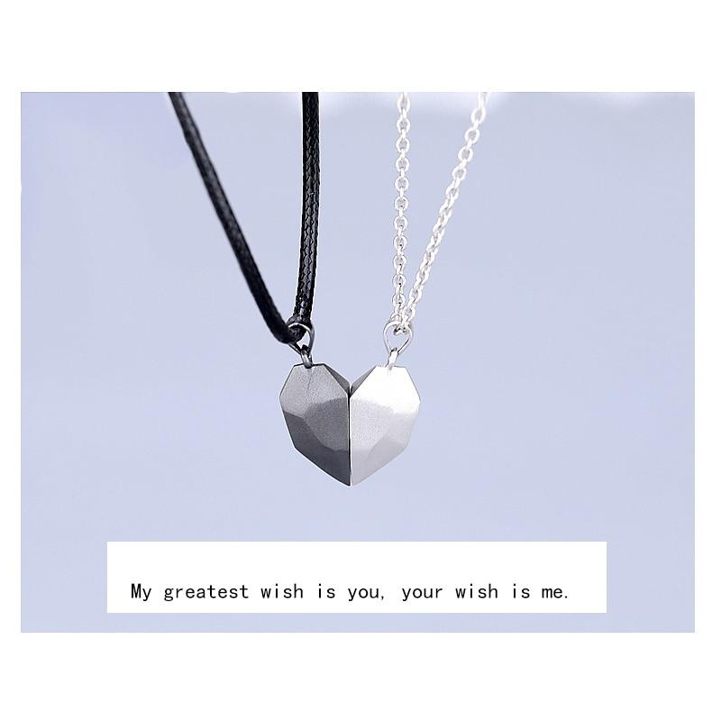Magnetic Heart Couple Necklace or Bracelet Set